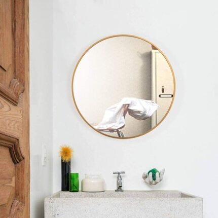 20″ Gold Round Mirror